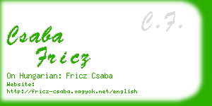 csaba fricz business card